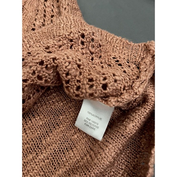 Cloud Chaser Sweater Womens Small Pink Pullover Open Knit Top - Picture 6 of 11